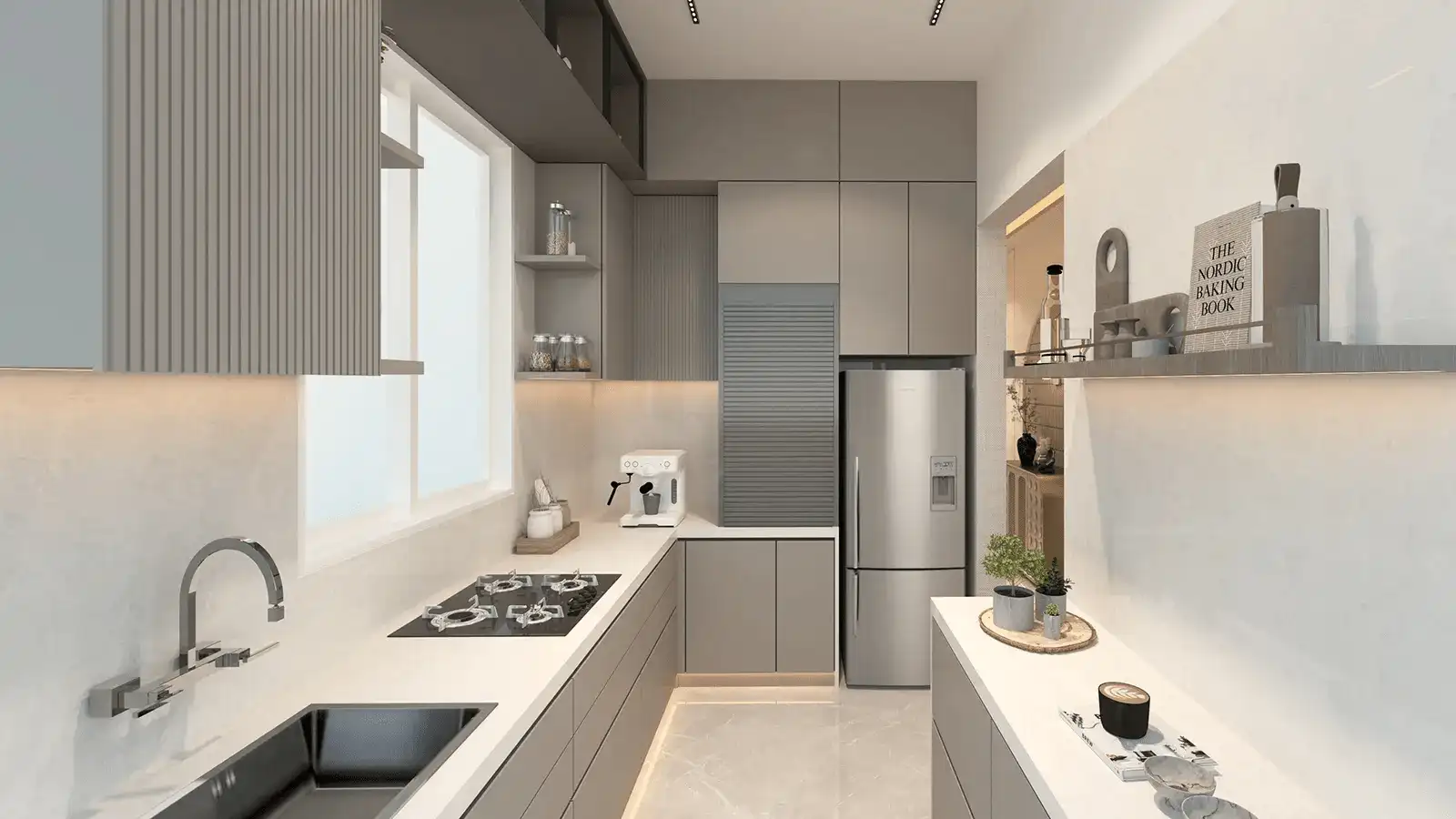 Modular kitchen design in Dobariya The Olive Ahmedabad